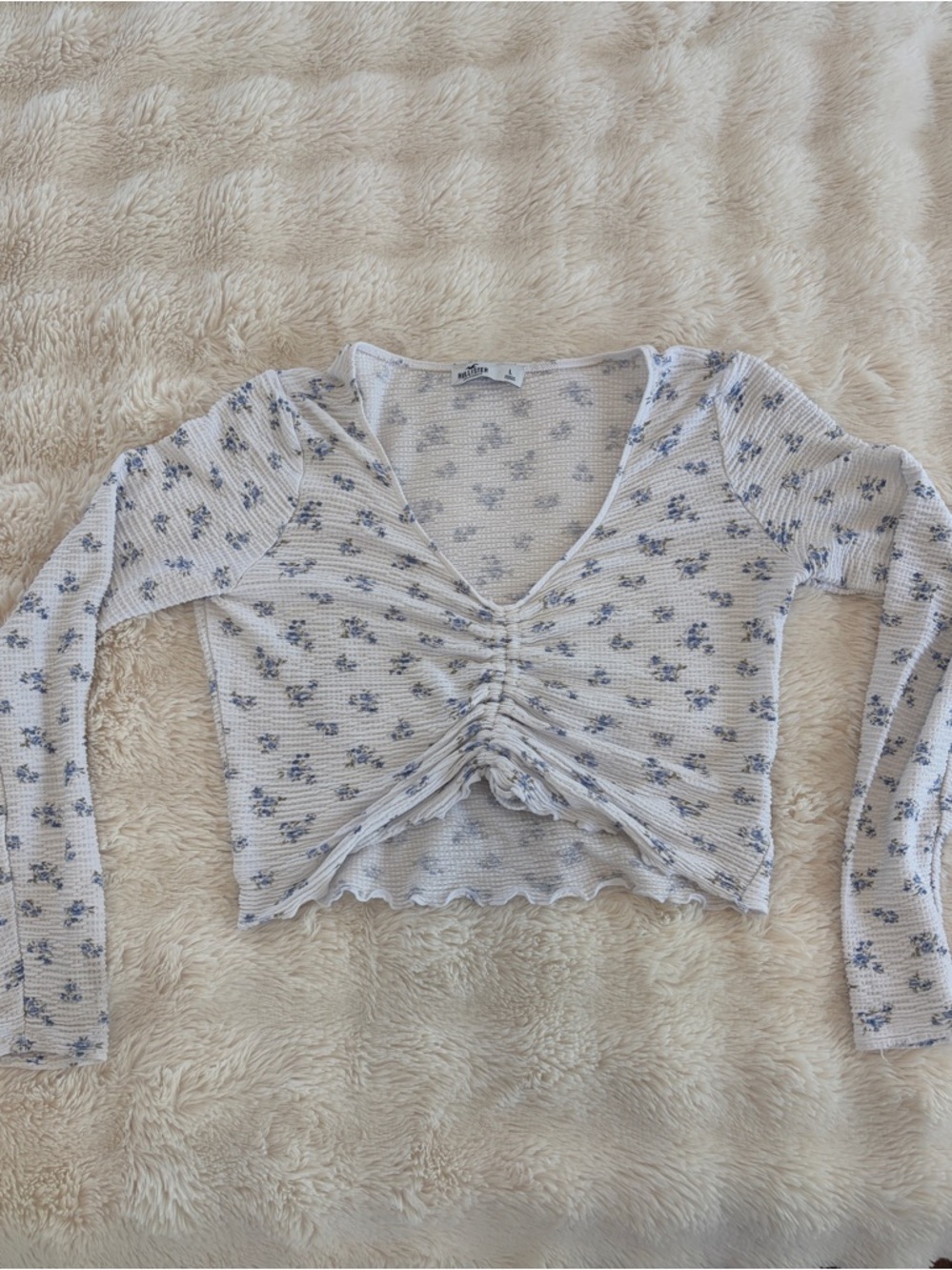 Hollister Blue Floral Top Size L